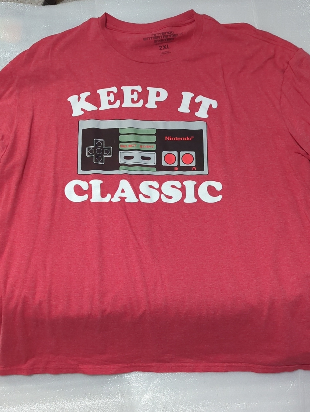 Men's Nintendo Red Tee with Retro Controller Graphic